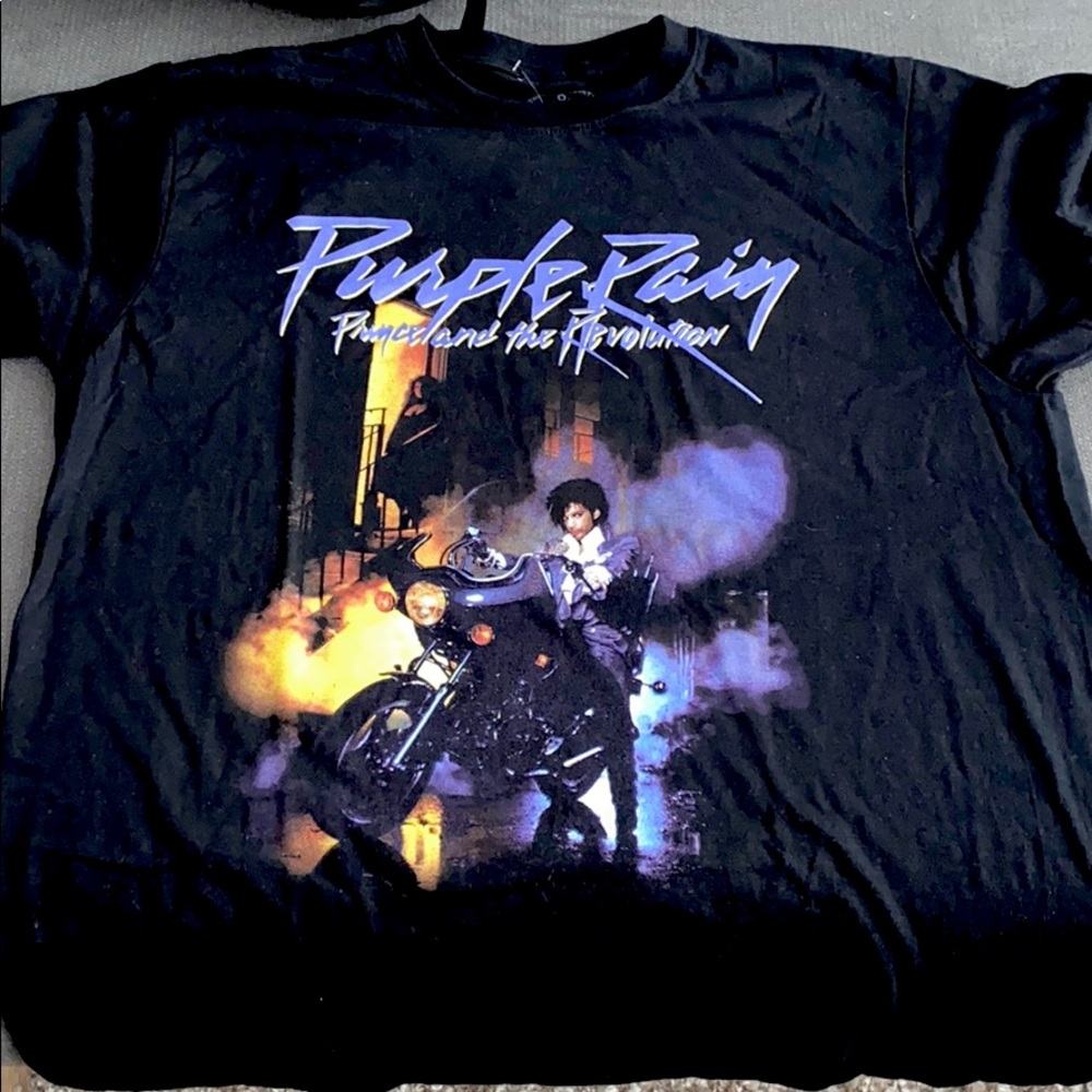 Purple Rain Vintage Style Black T-Shirt